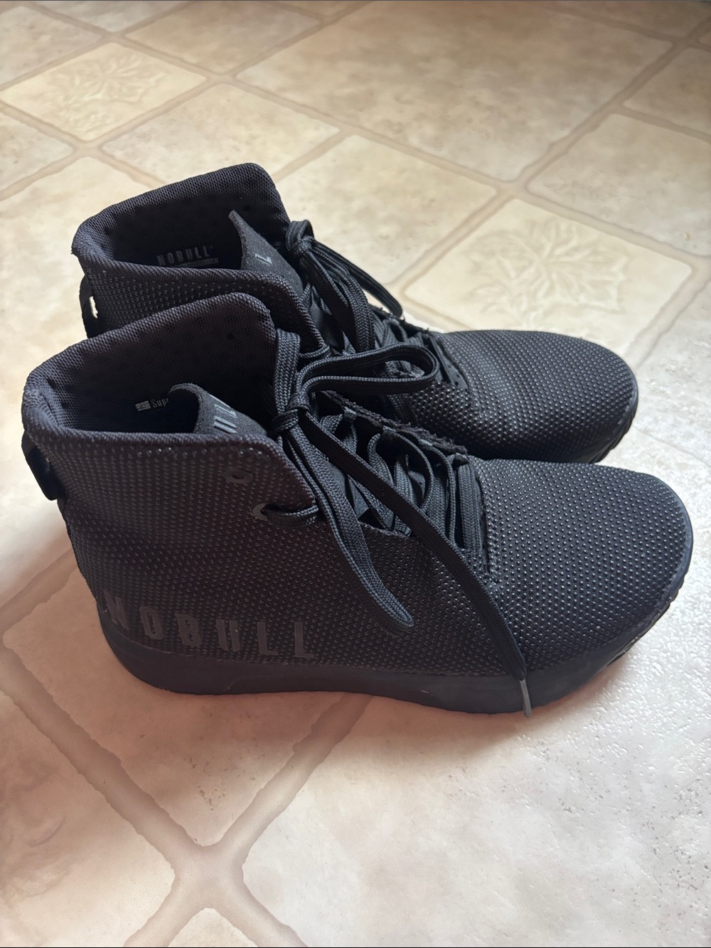NOBULL High Top Trainers Black CrossFit Superfabric Mens Size 6.5
